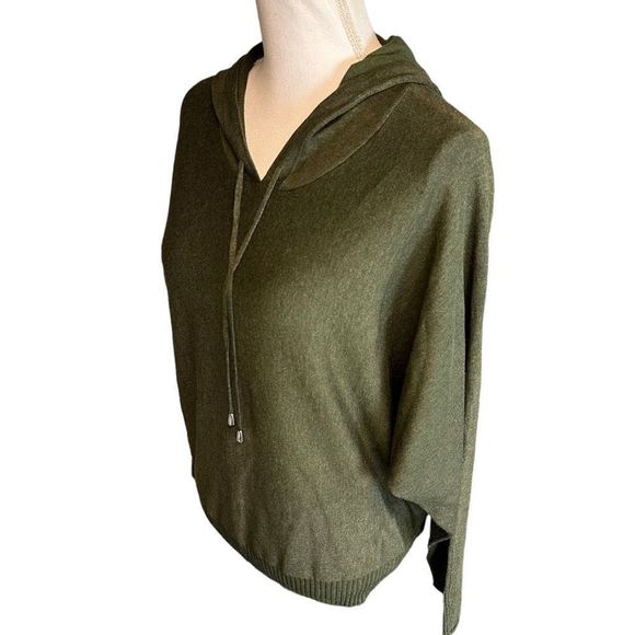 CYRUS NWT forest dark green pullover hoodie knit top women’s large new with tags - Picture 4 of 9